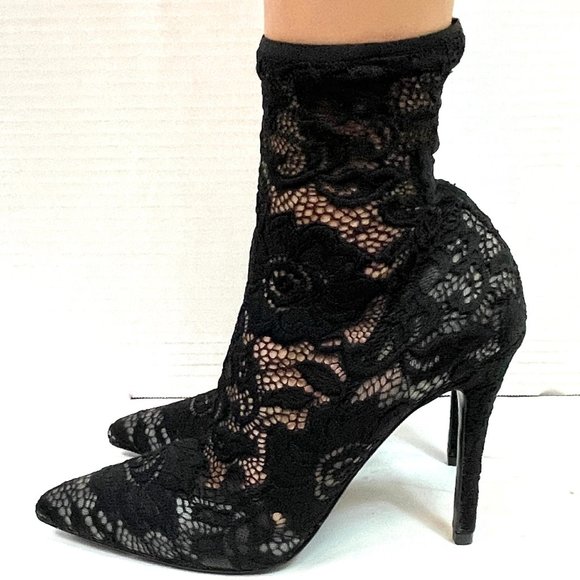 Sexy NM Chales David Player Pull-On Lace Pump - Picture 5 of 12